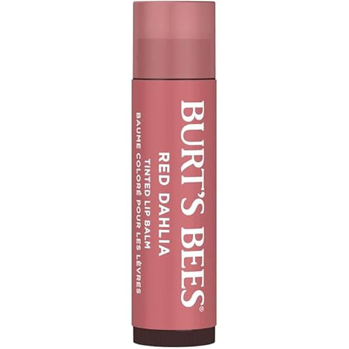 Burt's Bees LIP TINT BALM STOCKING STUFFERS GIFTS, LONG LASTING 2 IN 1 DUO TINTED BALM FORMULA, COLOR INFUSED WITH HYDRATING SHEA BUTTER FOR A NATURAL LOOKING BUILDABLE FINISH, RED DAHLIA (2-PACK) - Image 2